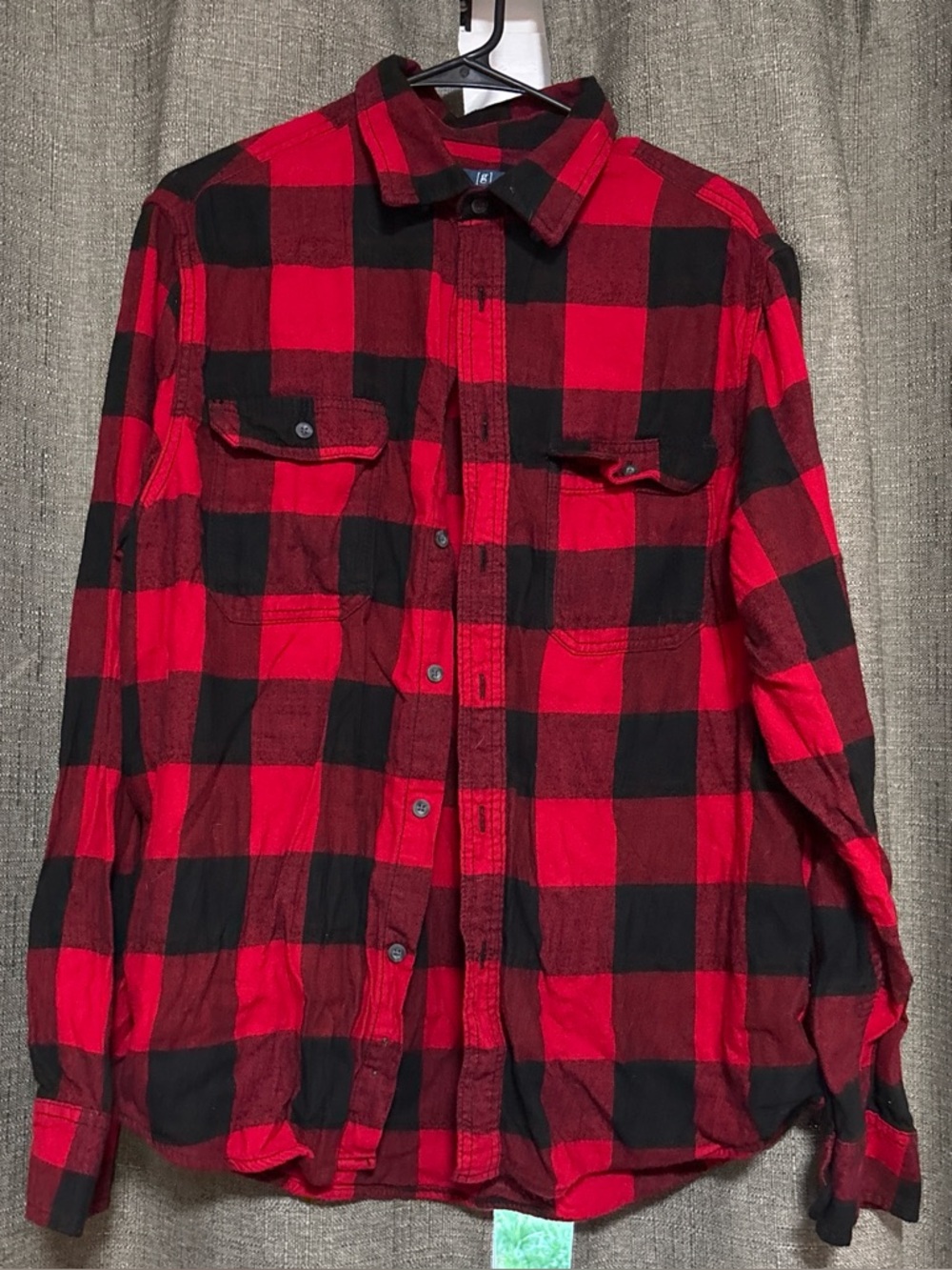 George Red and Black Buffalo Plaid Button-Up Shirt